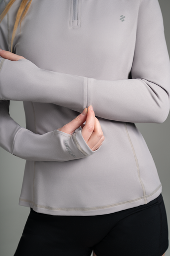 Ultimate Midi Zipper Sport - Polera deportiva manga larga Mujer Cool Gray
