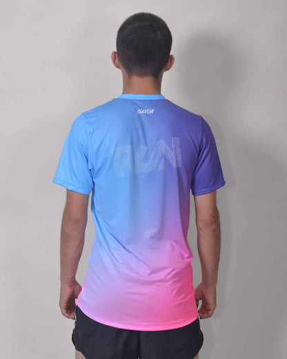 Gavia City Run  - Polera Running Sin Mangas Hombre (Celeste rosado)