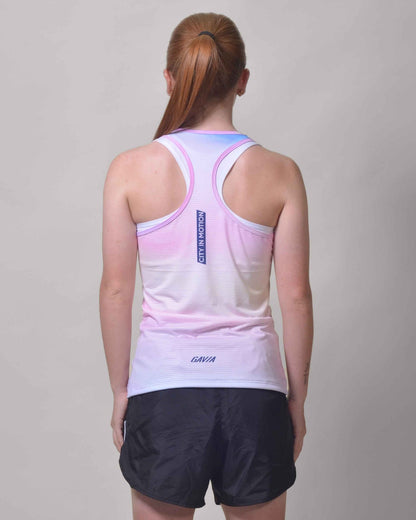 Polera Running Gavia Kappa - Camiseta de correr sin mangas. Mujer (Blanco)