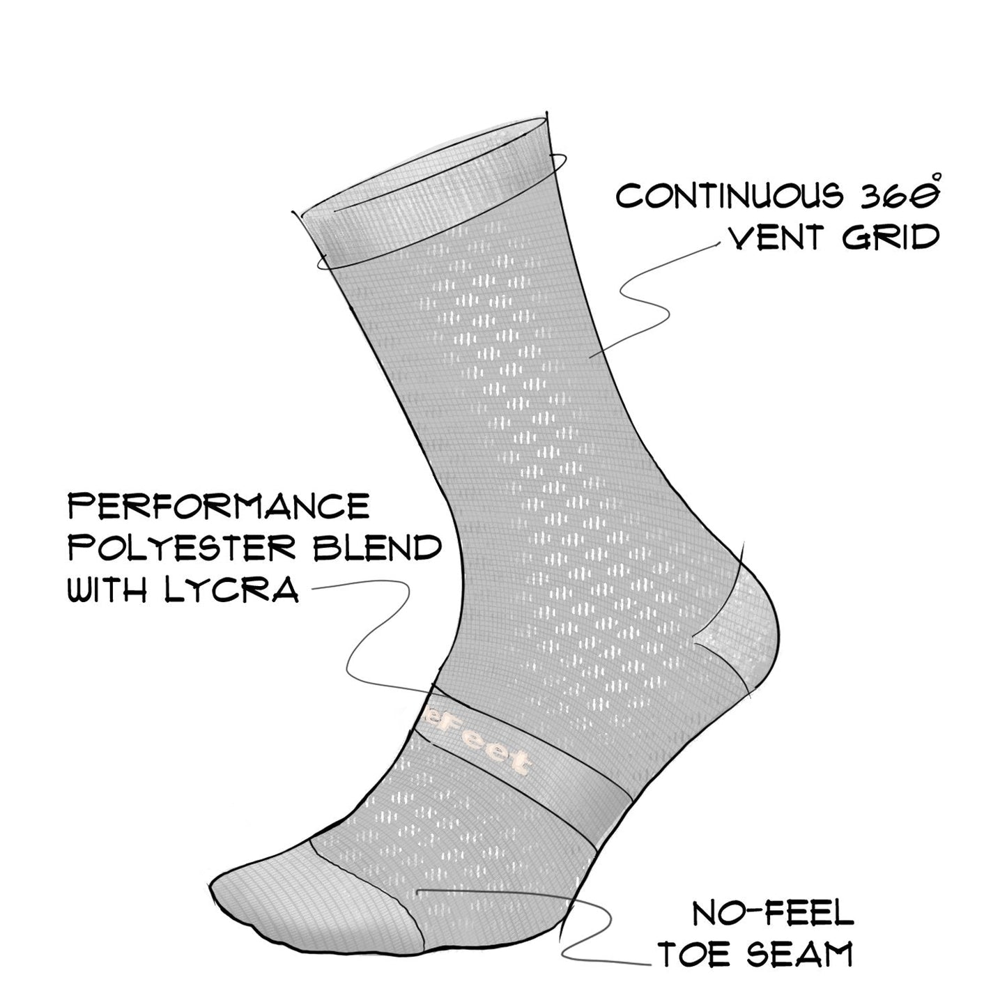 DeFeet Evo Mont Ventoux 6'' - Calcetines de ciclismo Largos, delgados y ventilados. Color Blanco
