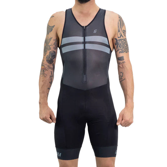 Gavia Tria Black - Traje Trisuit de Triatlón Sin Mangas de Hombre (Negro)