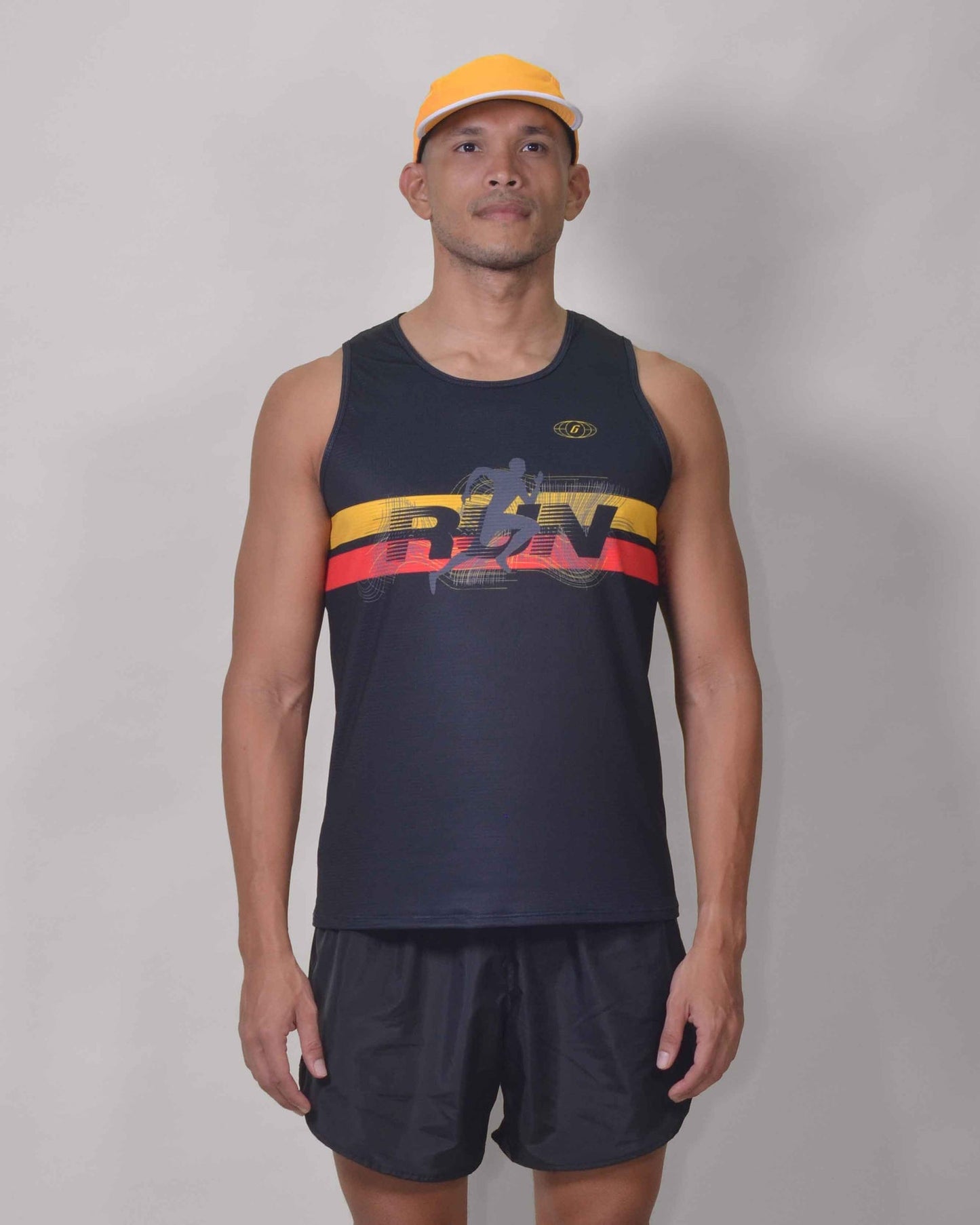 Polera Running Gavia - Camiseta de correr sin mangas. Hombre (Negra)