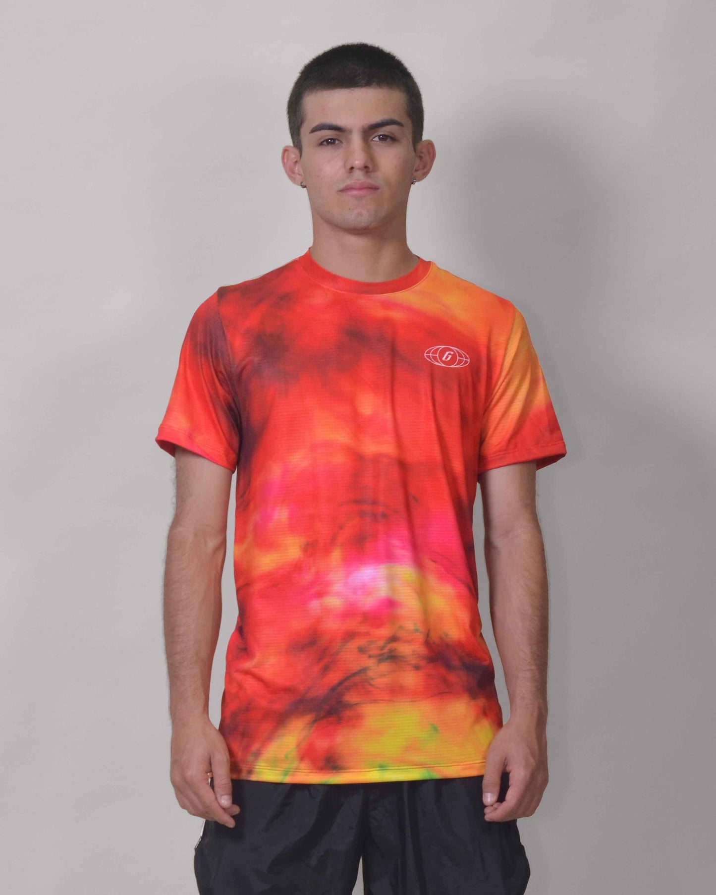 Gavia Infernal - Polera de Running Manga corta Hombre (Rojo Amarillo)