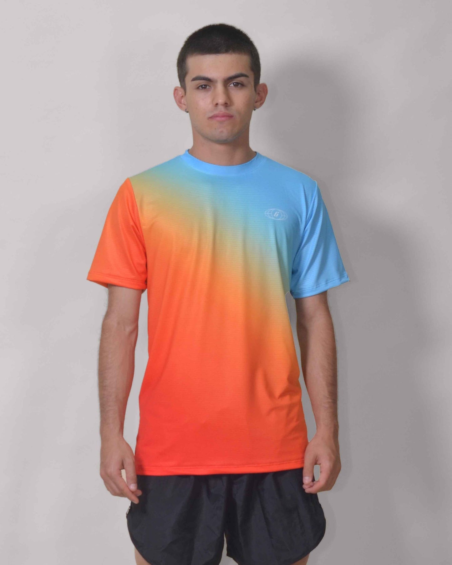 Gavia Newton - Polera de Running Manga corta Hombre (Naranjo Azul)