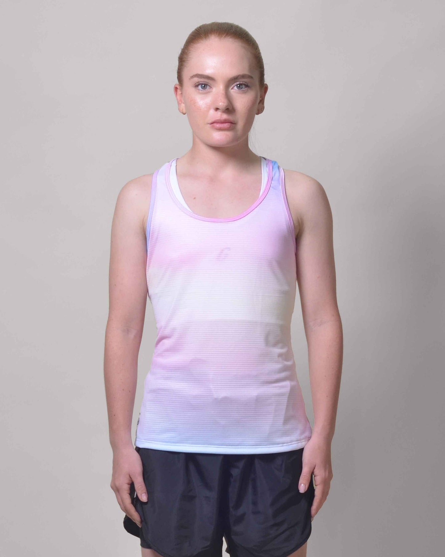 Polera Running Gavia Kappa - Camiseta de correr sin mangas. Mujer (Blanco)