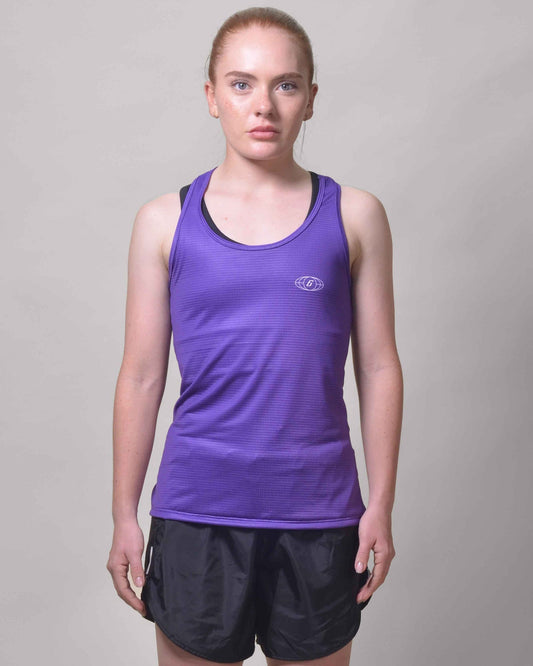 Polera Running Gavia Skipe - Camiseta de correr sin mangas. Mujer (Morado)
