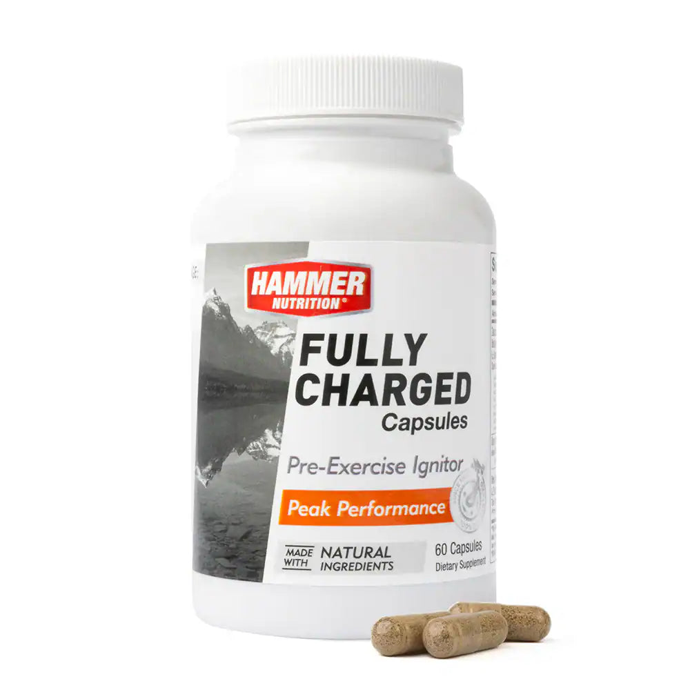 Hammer Nutrition Fully Charged – Preentreno con aminoácidos, L-carnitina y cafeína (2 formatos)