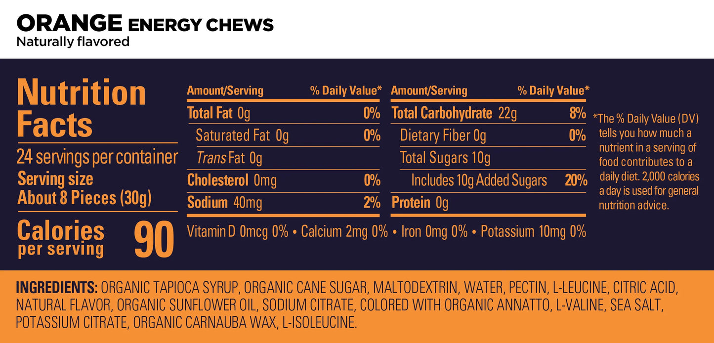 Caja de Gomitas GU Energy Chews 12 sobres de 60g (3 Sabores, Con y sin Cafeína)