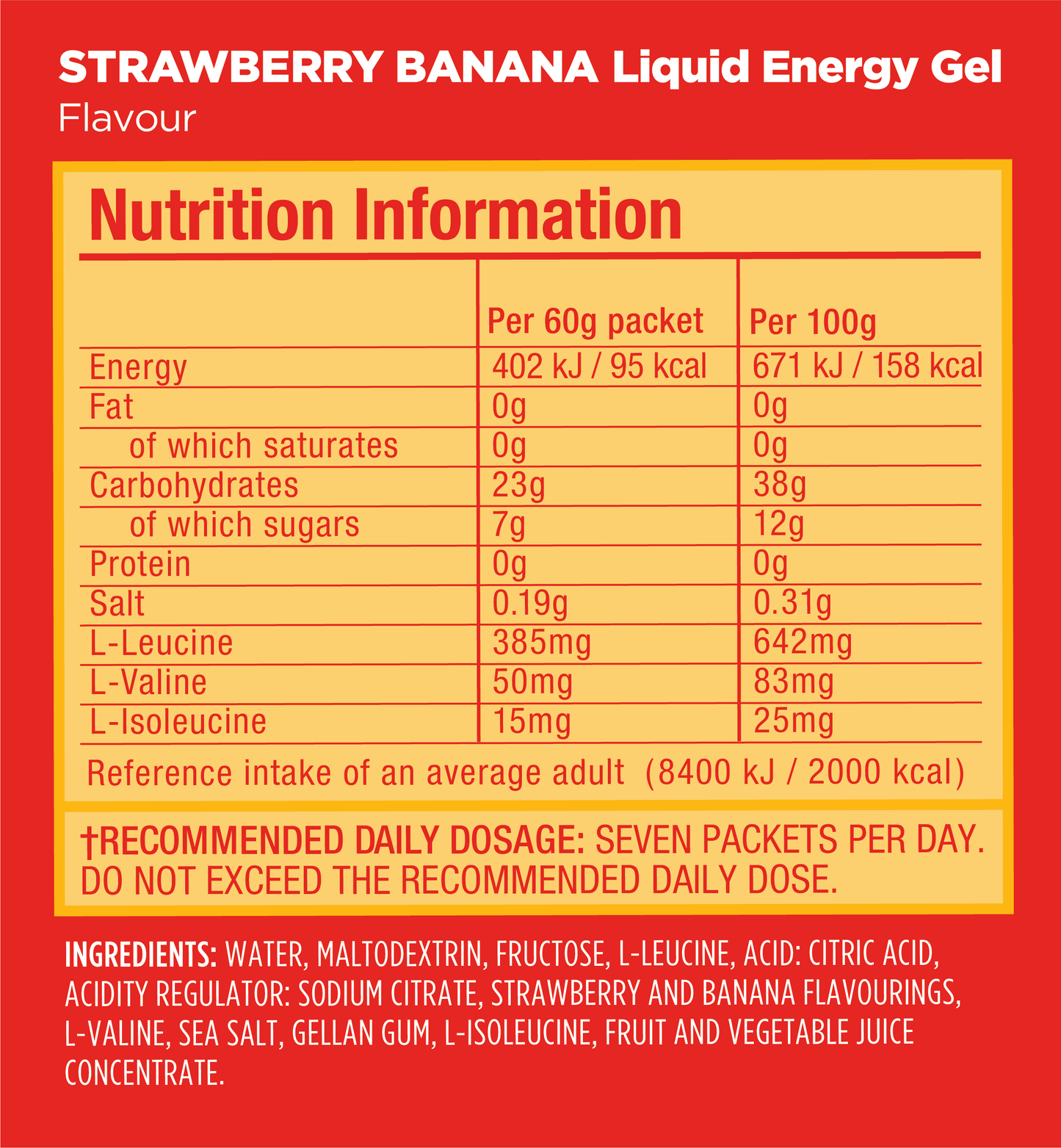 Gel Liquido GU Liquid Energy Gel 60g. Con y sin Cafeína (3 Sabores)