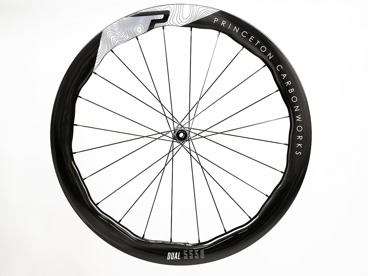 Princeton DUAL 5550 EVO - Juego de Ruedas de Ruta y Gravel carbono Freno Disco (Diferentes colores y nucleo)