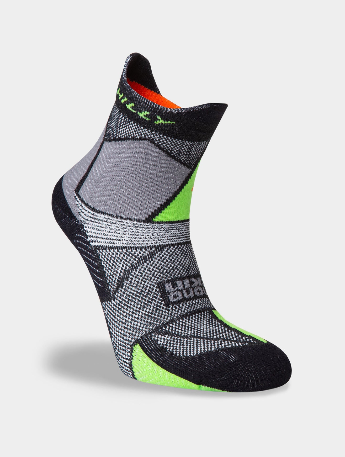 HILLY Marathon Fresh Anklet Med, colorway Black/Grey/Lime Green (HI-00040)