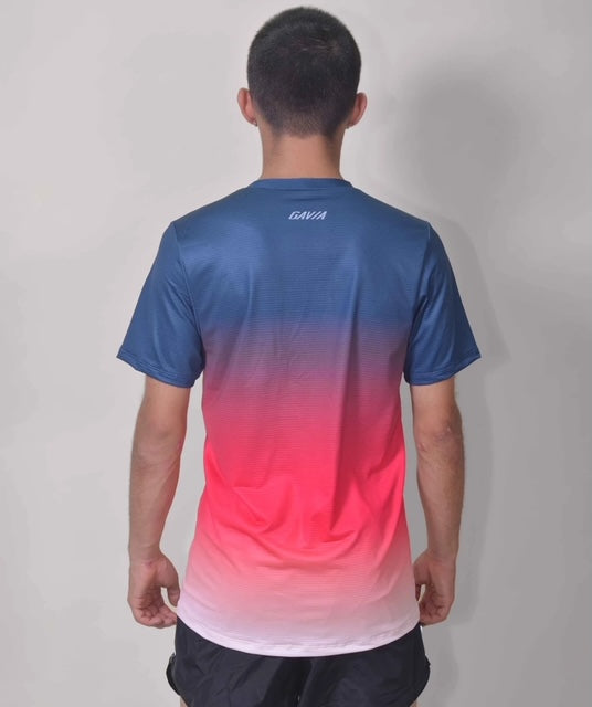 Gavia Fresh - Polera de Running Manga corta Hombre  (Azul, Rojo, Blanco)