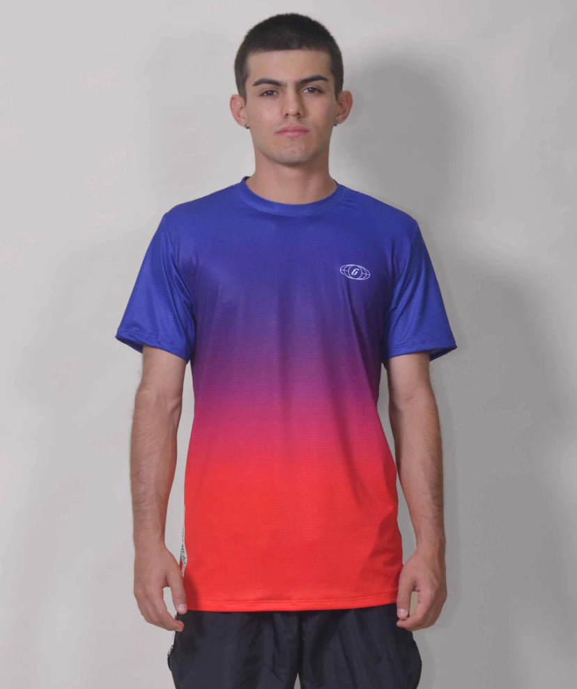Gavia Cool - Polera de Running Manga corta Hombre  (Azul roja)
