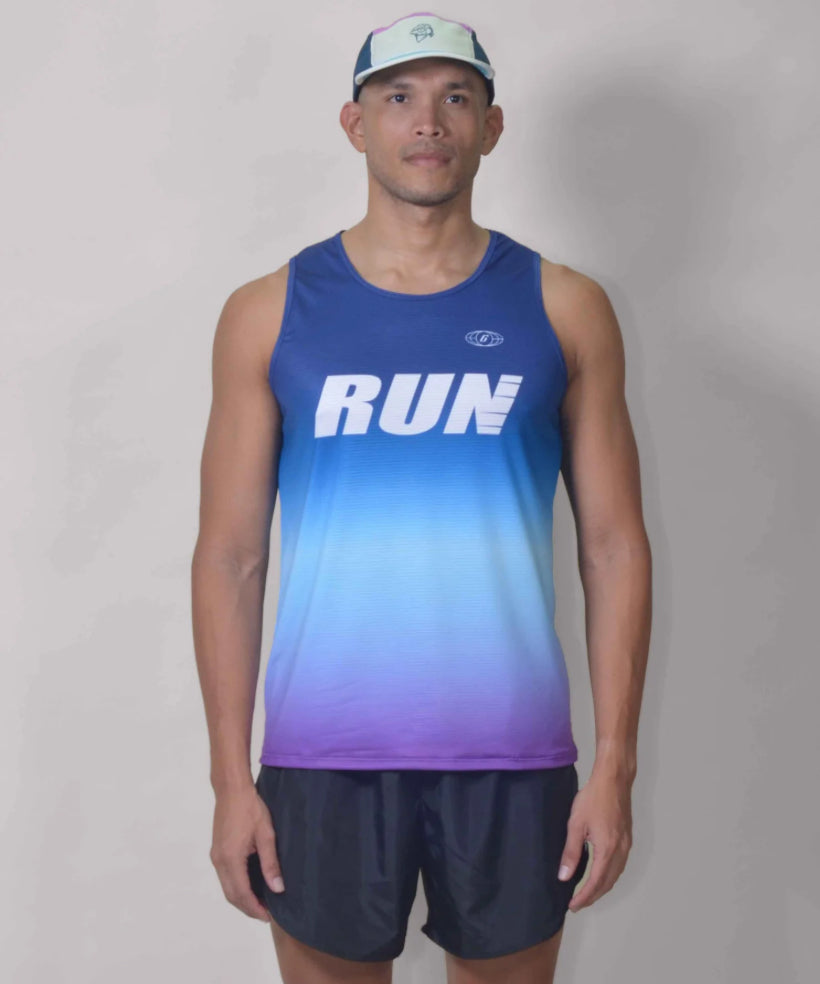 Polera Running Gavia - Camiseta de correr sin mangas. Hombre (celeste azul)