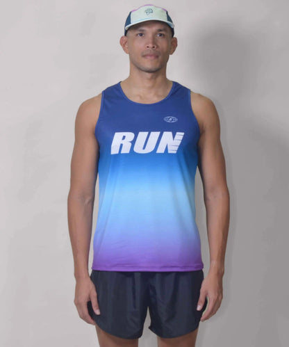 Polera Running Gavia - Camiseta de correr sin mangas. Hombre (celeste azul)