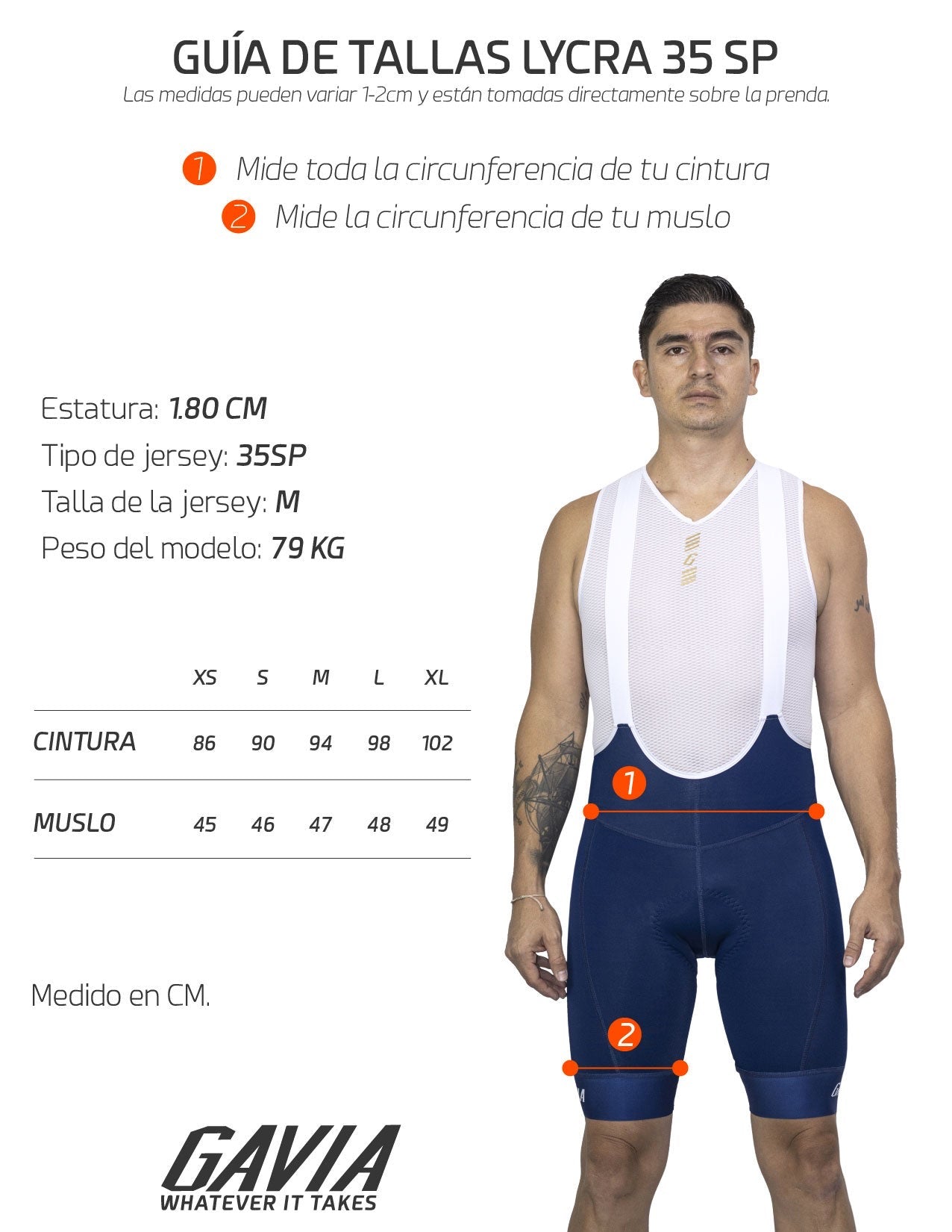 Gavia Bib 35Sp Pad Italiano - Calzas de ciclismo Blanca