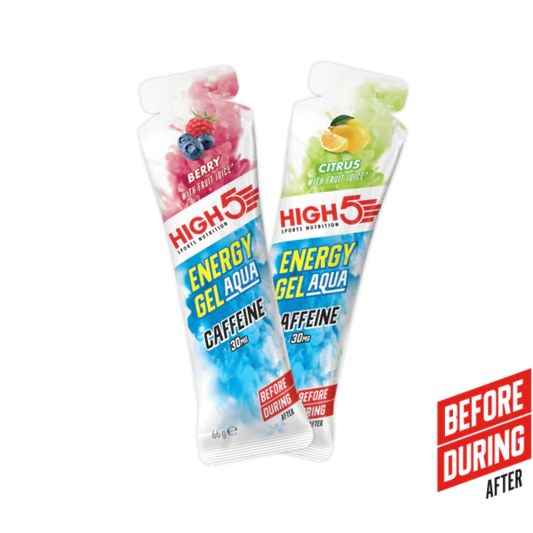 Energy Gel Aqua High5 con Cafeína (66g) 2 Sabores: Berry y Citrus