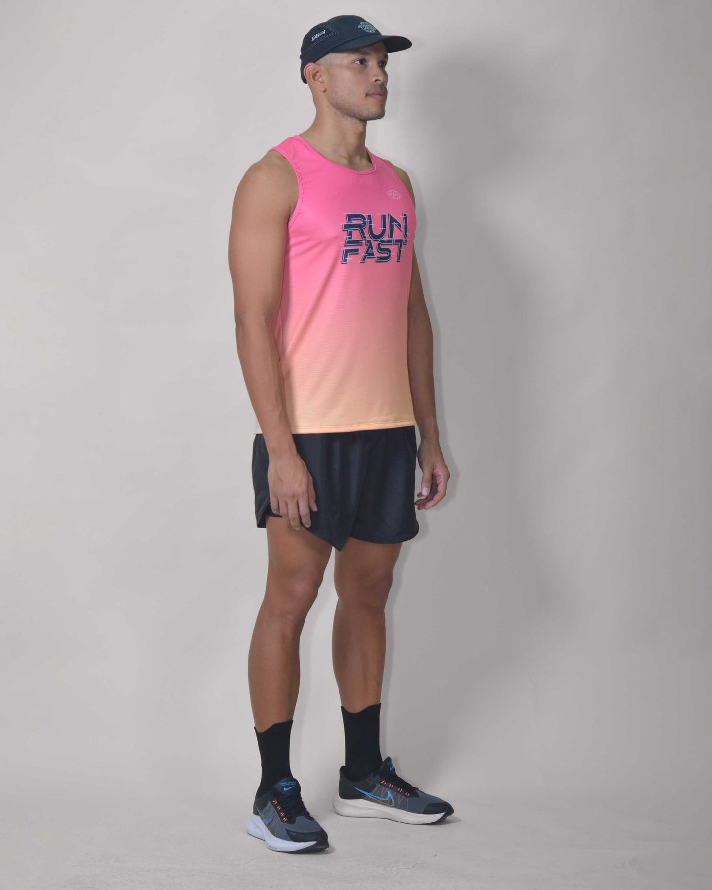 Polera Running Gavia - Camiseta de correr sin mangas. Hombre (rosado)