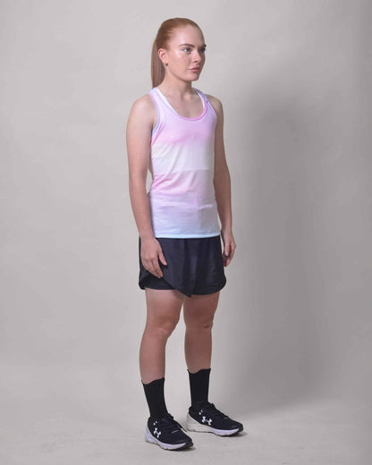Polera Running Gavia Kappa - Camiseta de correr sin mangas. Mujer (Blanco)