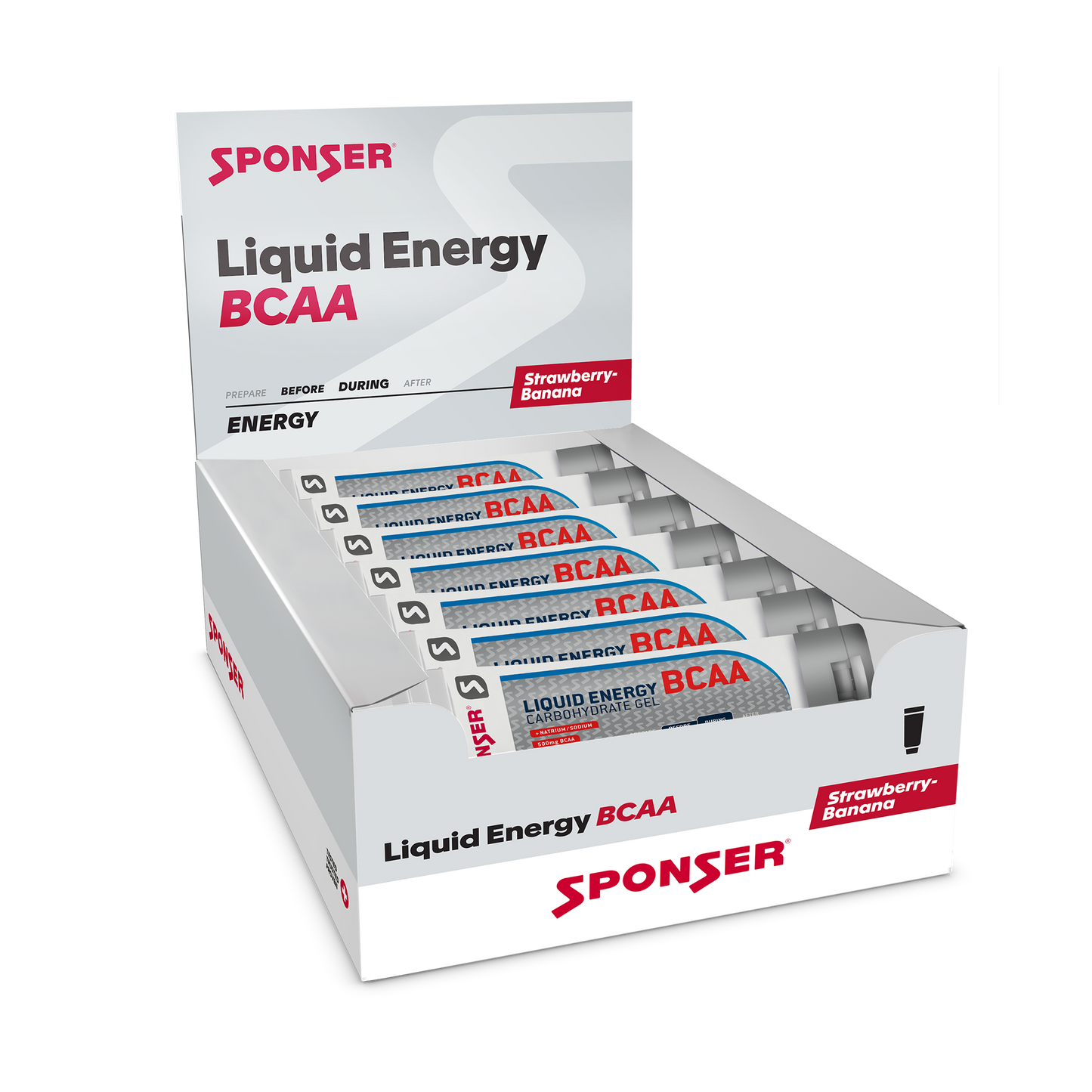 Sponser Liquid Energy BCAA - Caja de Geles energéticos grandes (18 unidades de 70g)