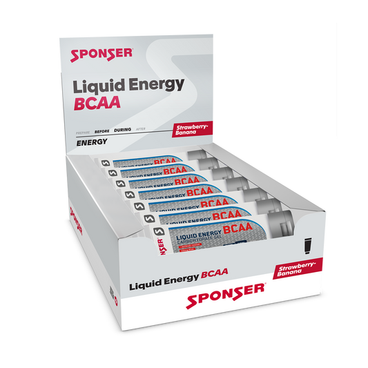 Sponser Liquid Energy BCAA - Caja de Geles energéticos grandes (18 unidades de 70g)