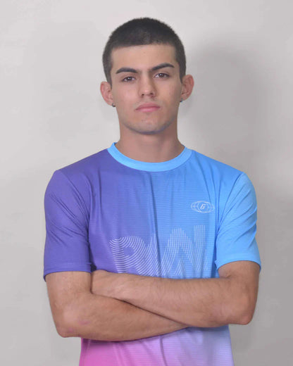 Gavia City Run  - Polera Running Sin Mangas Hombre (Celeste rosado)