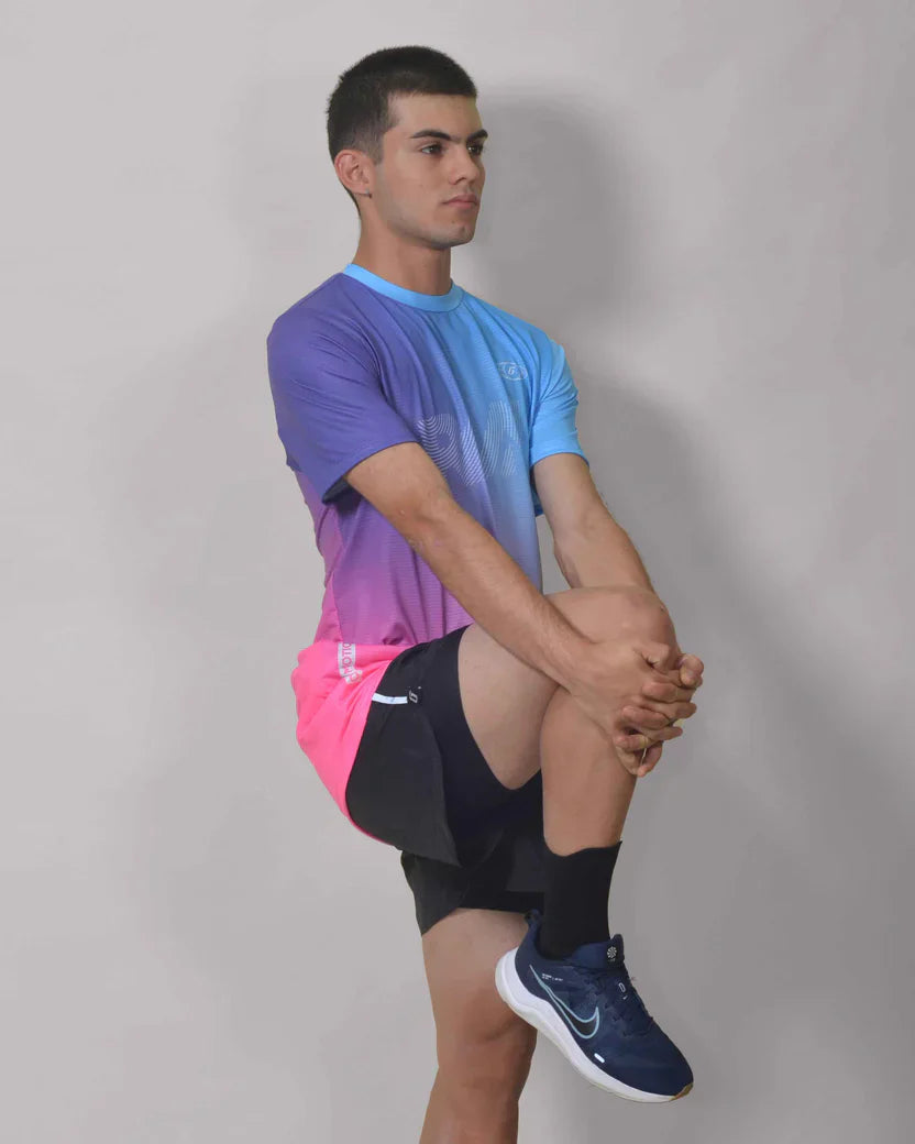 Gavia City Run  - Polera Running Sin Mangas Hombre (Celeste rosado)