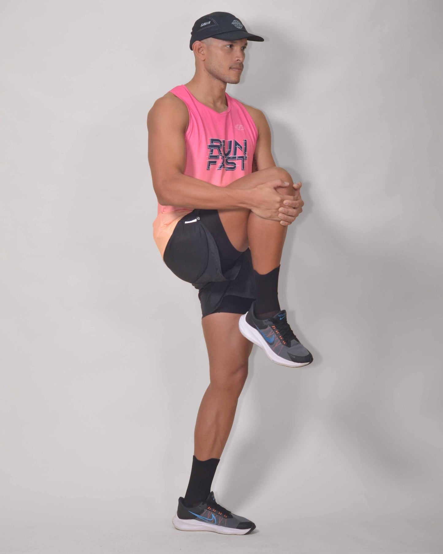 Polera Running Gavia - Camiseta de correr sin mangas. Hombre (rosado)