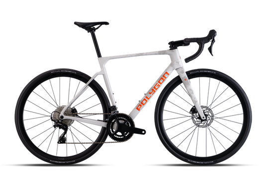 Bicicleta Polygon Strattos 6 White – Bicicleta de ruta endurance de carbono con Shimano Tiagra 11V