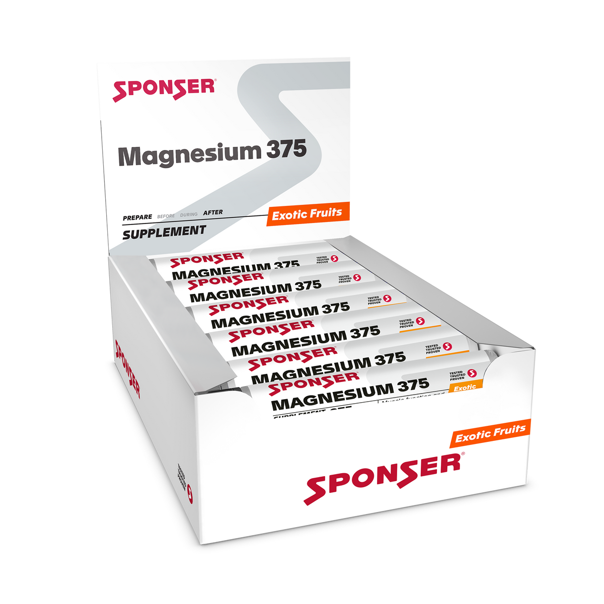 Sponser Magnesium - Tubo de Magnesio Líquido + Vitaminas 375mg. Evita Calambres (1u / 10u / caja 30u)