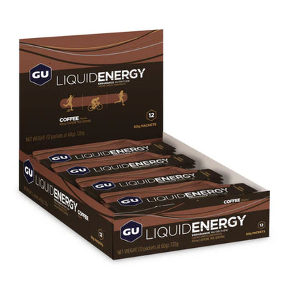 Caja de 12 Geles Liquidos GU Energy Gel 60g. Con y sin Cafeína (4 Sabores)