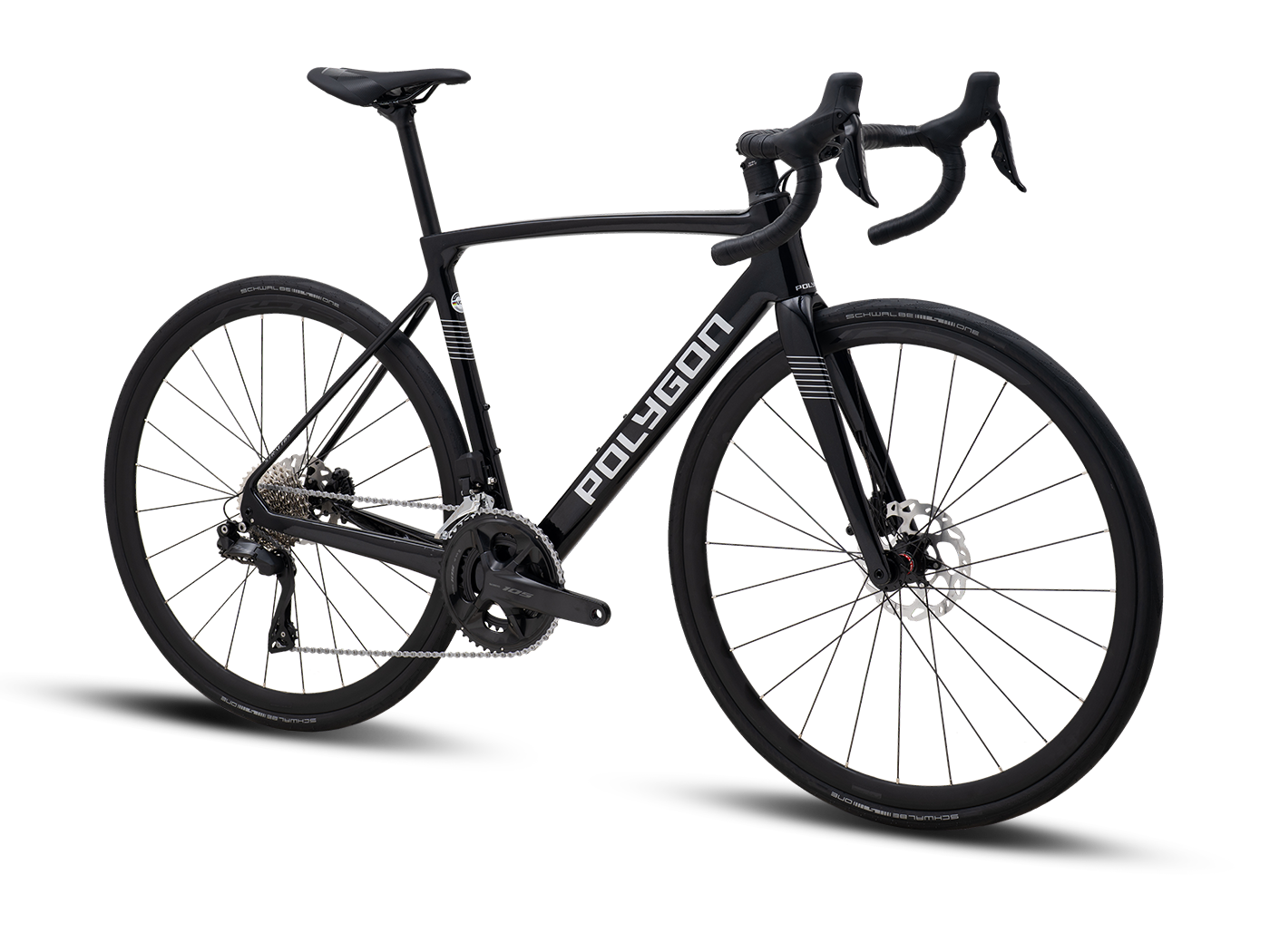 Polygon Strattos Carbon S7X Black- Bicicleta Ruta Escalada 105 Di2 12V (negro)
