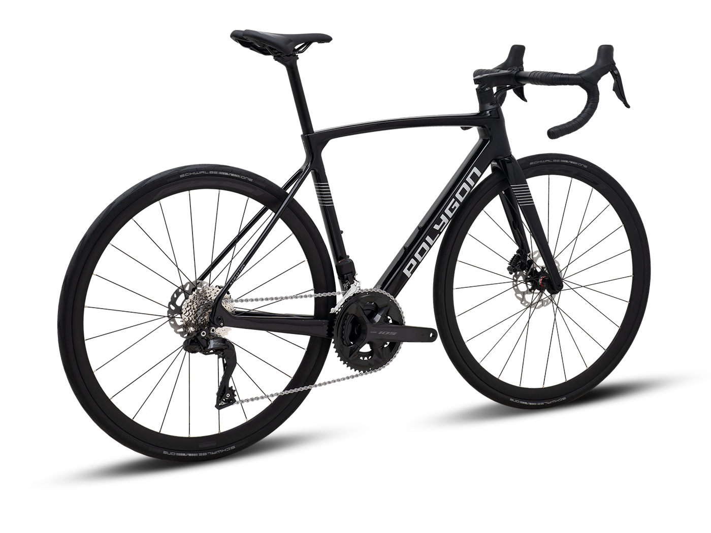 Polygon Strattos Carbon S7X Black- Bicicleta Ruta Escalada 105 Di2 12V (negro)