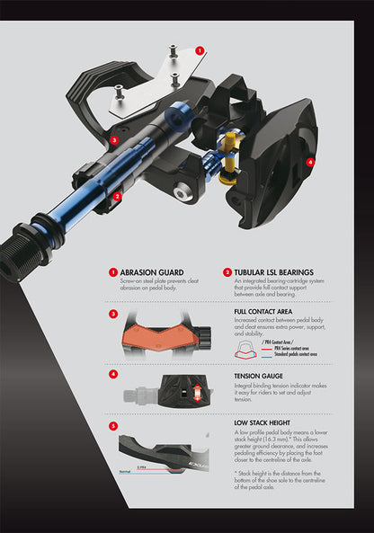 Exustar E-PR4 – Pedales de ruta Full Contact Fijación Look Keo