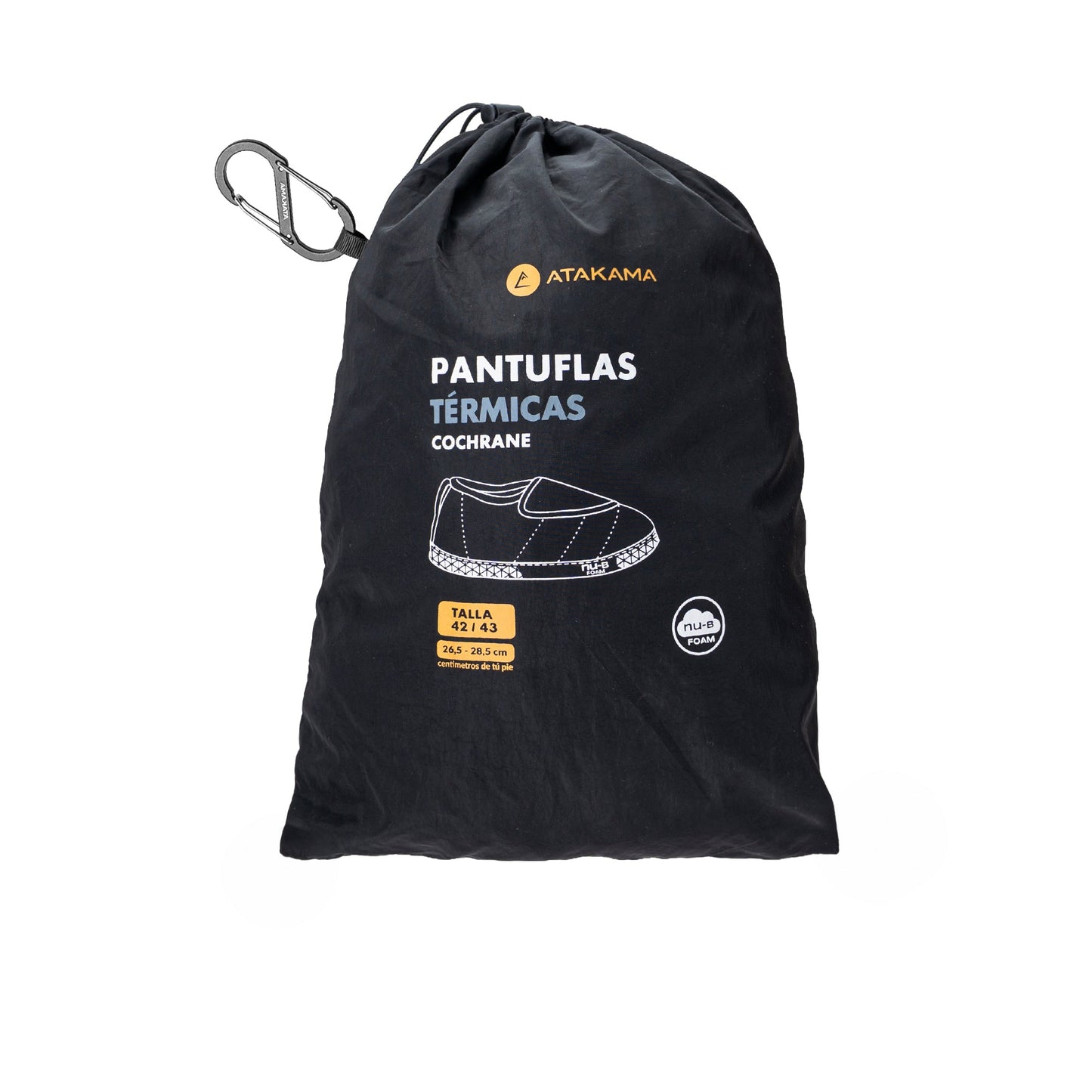 Atakama Outdoor Cochrane FLEX – Pantufla térmica con velcro negro