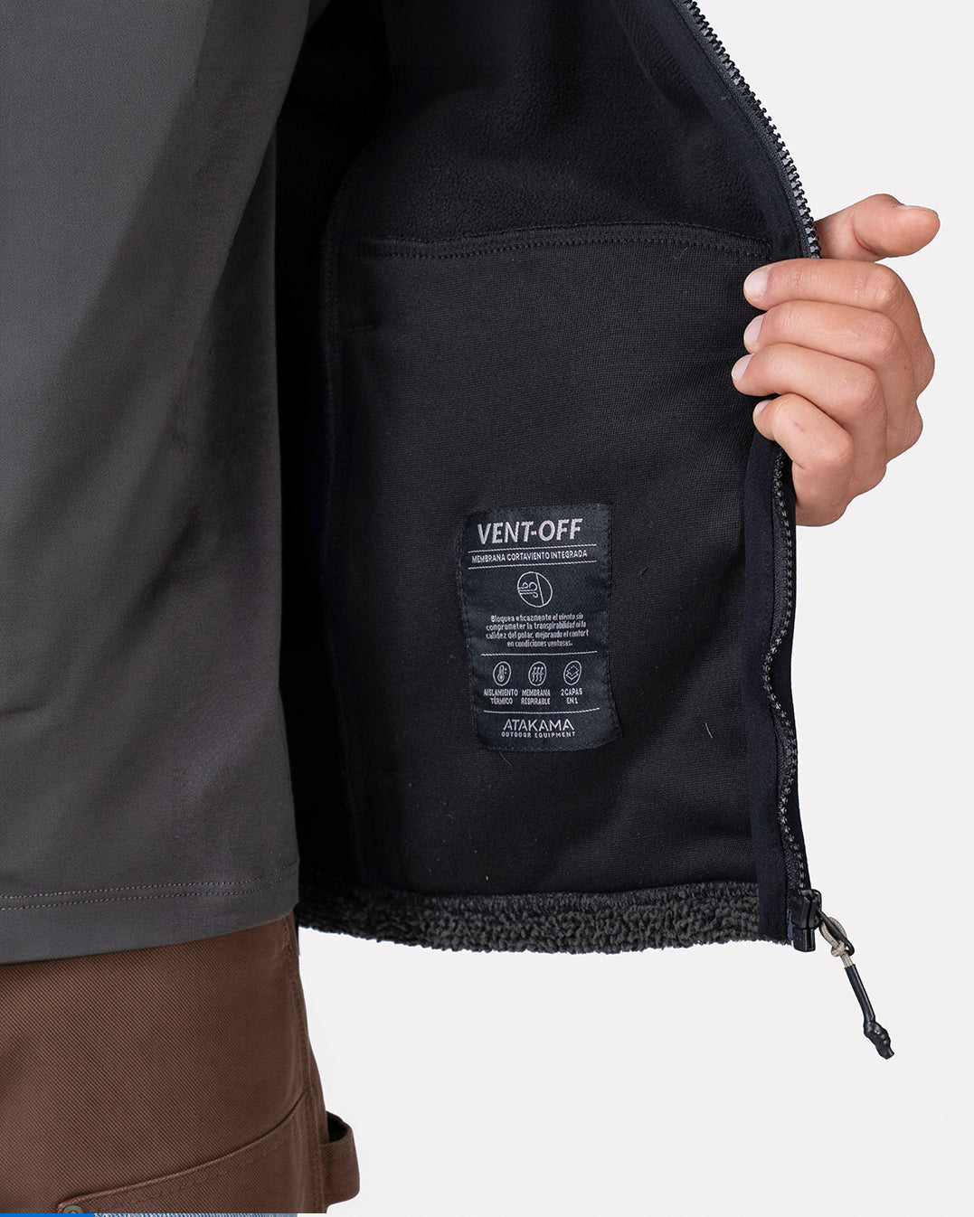 Atakama Outdoor Ventoff Patagón – Polar cortaviento de hombre negro