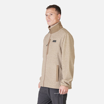 Polar Texturado Hombre Ventisquero Full Zip Café - Atakama Outdoor