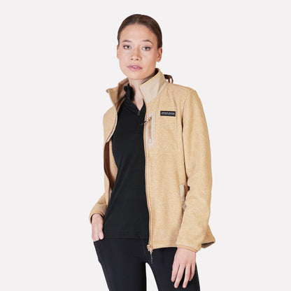 Polar Texturado Mujer Ventisquero Full Zip Beige - Atakama Outdoor