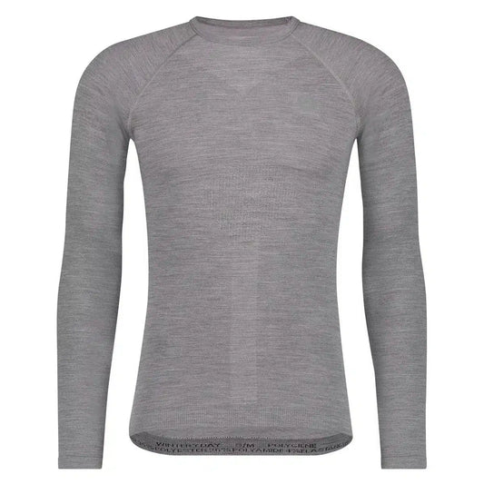 Baselayer merino manga larga AGU Winterday gris primera capa vista frontal
