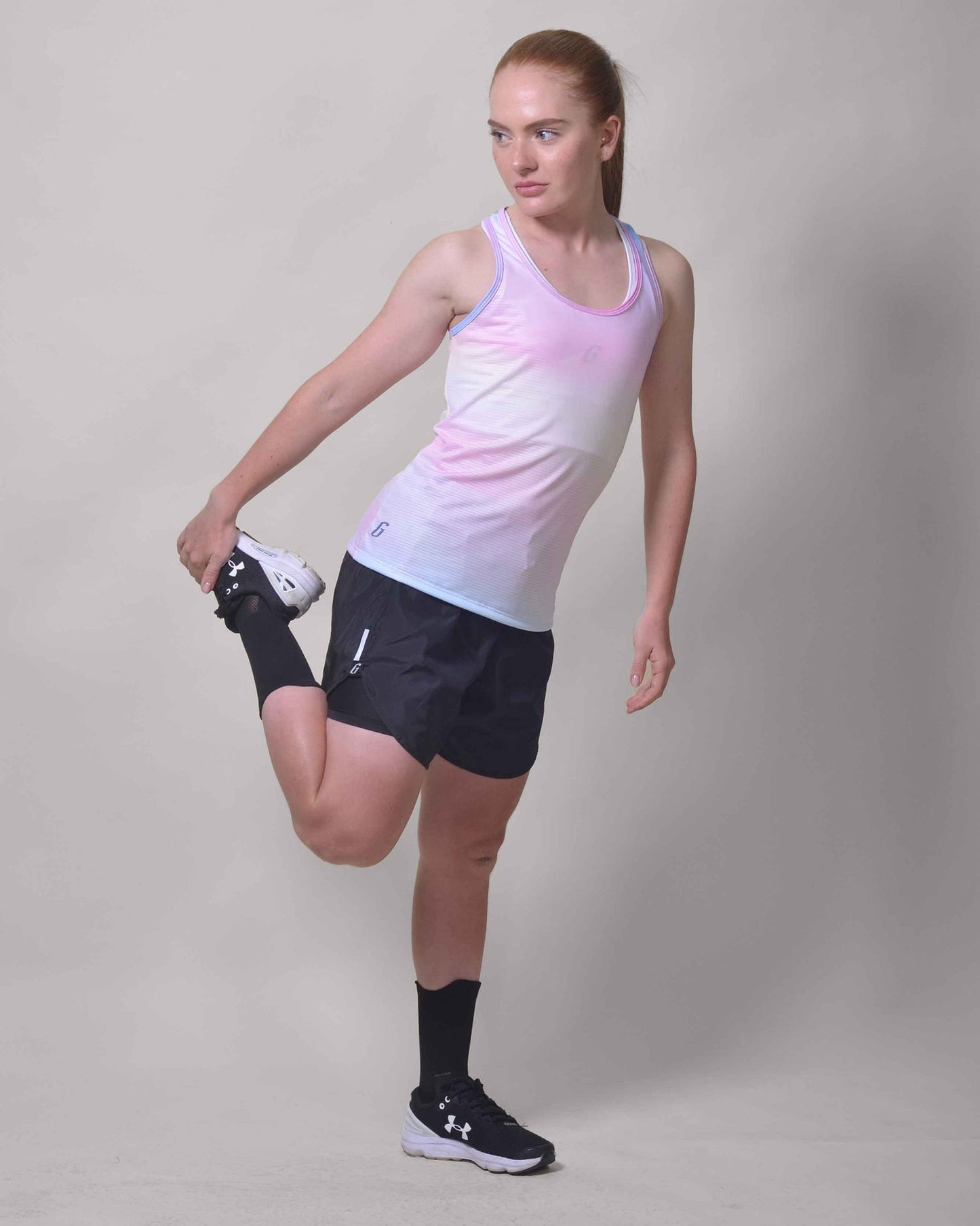 Polera Running Gavia Kappa - Camiseta de correr sin mangas. Mujer (Blanco)