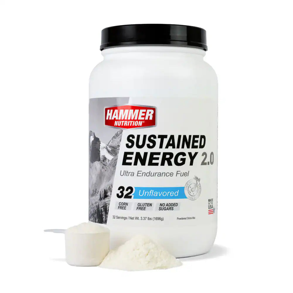 Hammer Nutrition Sustained Energy 2.0 – Bebida deportiva con proteína (32 porciones)
