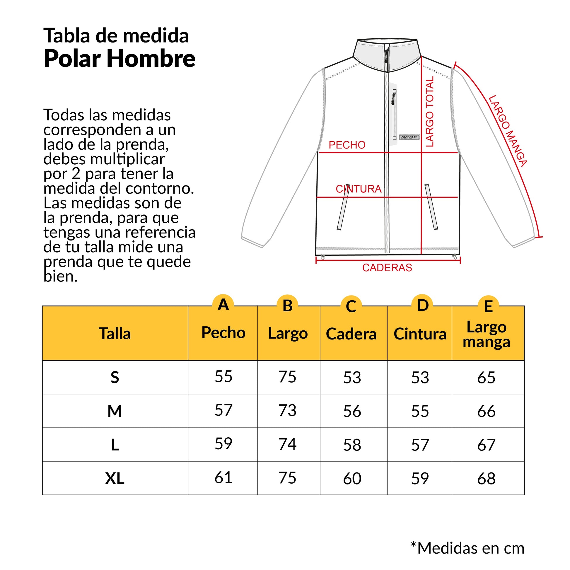 Polar Texturado Hombre Ventisquero Full Zip Café - Atakama Outdoor