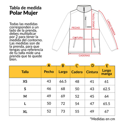 Polar Texturado Mujer Ventisquero Full Zip Beige - Atakama Outdoor