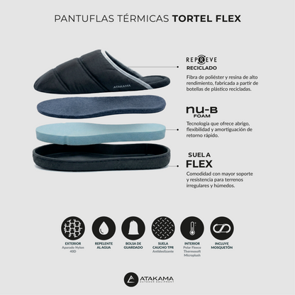 Atakama Outdoor Tortel FLEX – Pantufla térmica sin talón negro