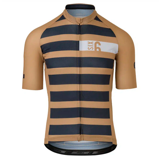 Tricota ciclismo hombre AGU Six6 Classic Toffee Blue vista frontal