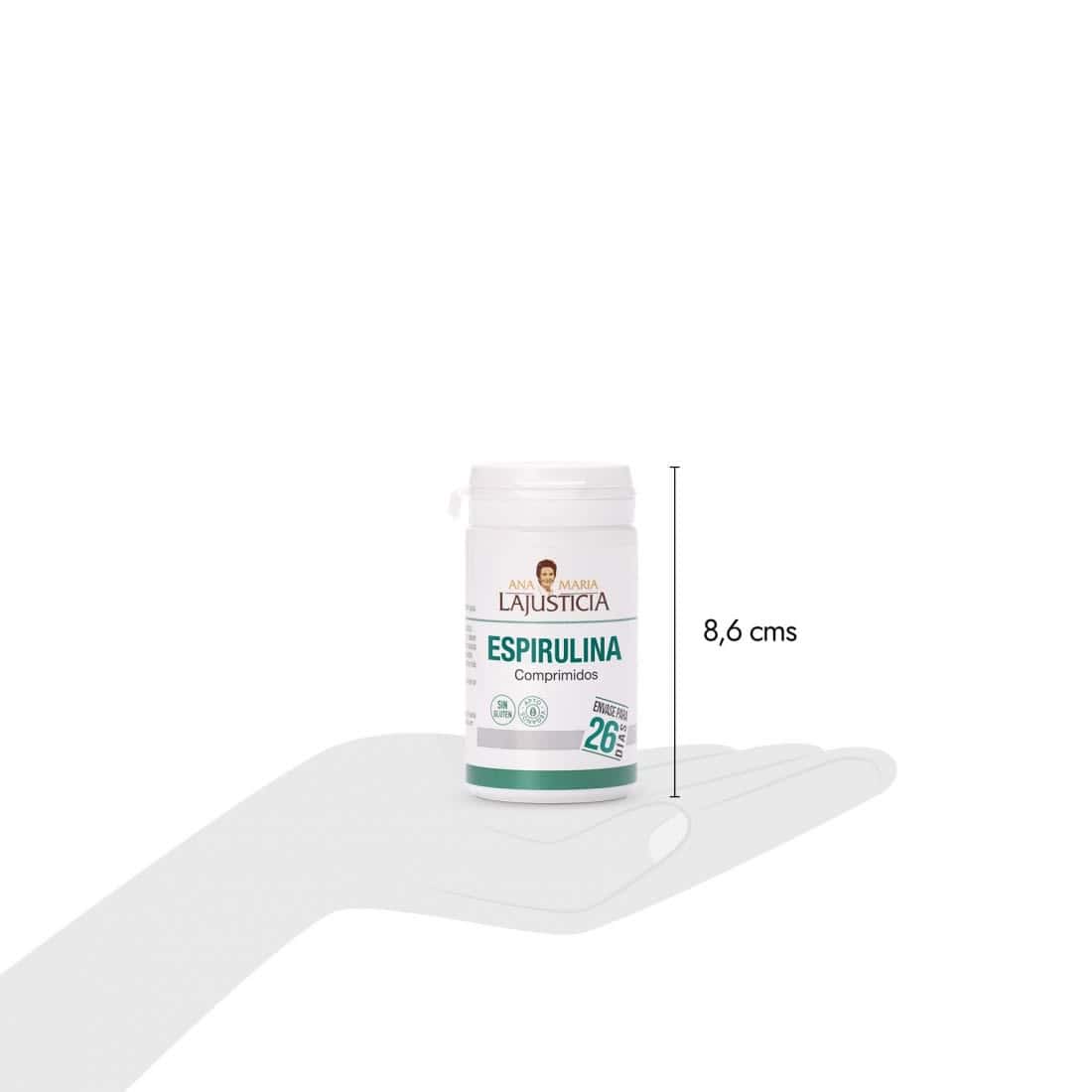 Ana María Lajusticia Espirulina – Alga vegetal rica en proteínas de alto valor biológico y minerales (160 comprimidos).