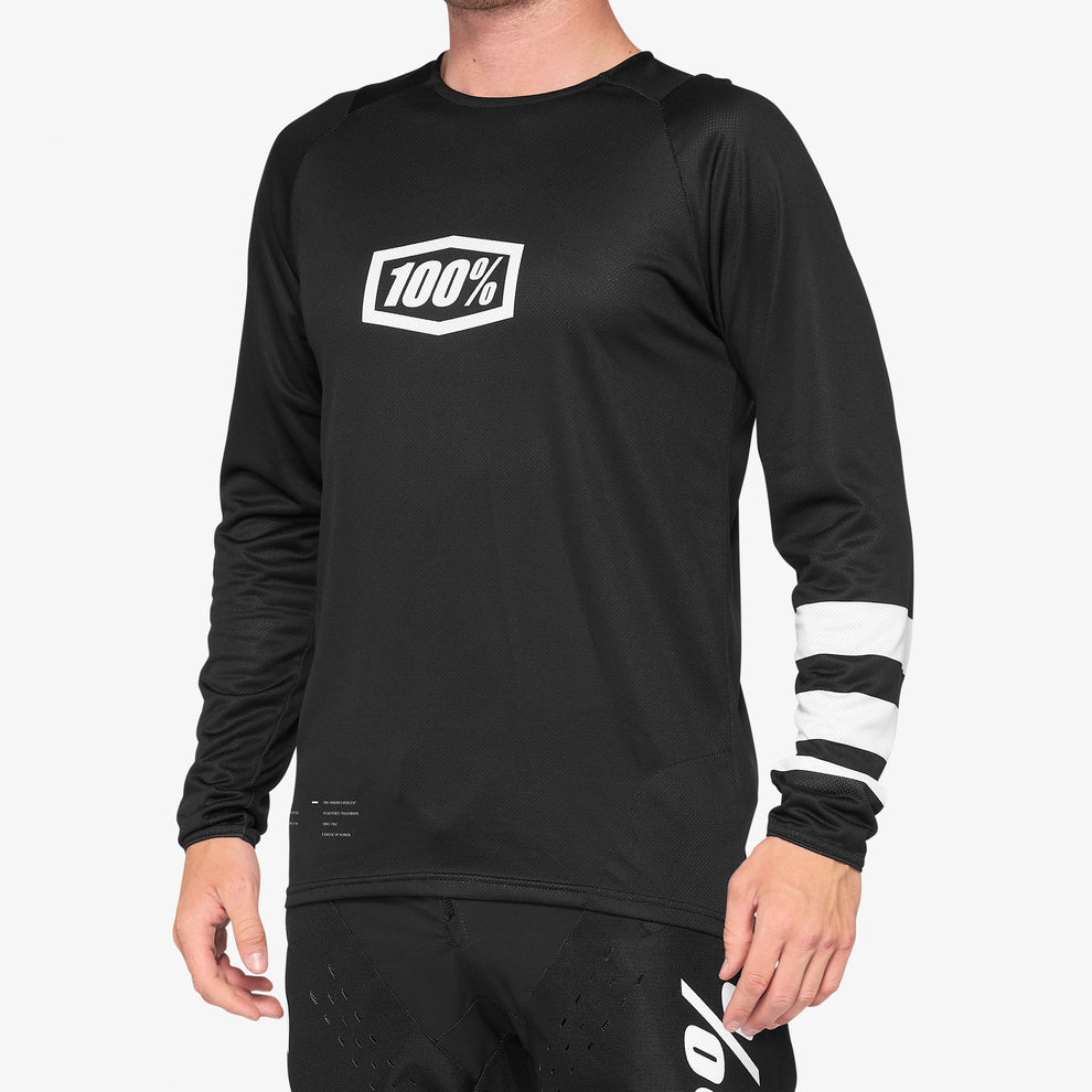 Jersey 100% R-Core   - Polera MTB manga larga (negro/blanco)