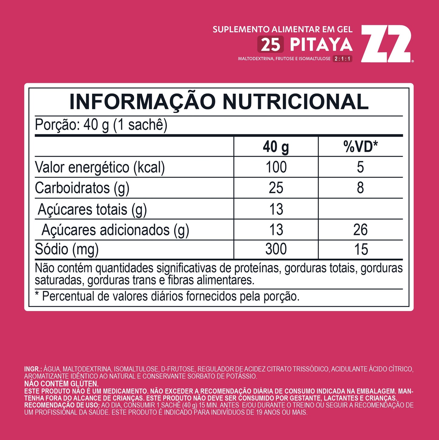 Pack 10un. Energy Gel Z2 Pitaya