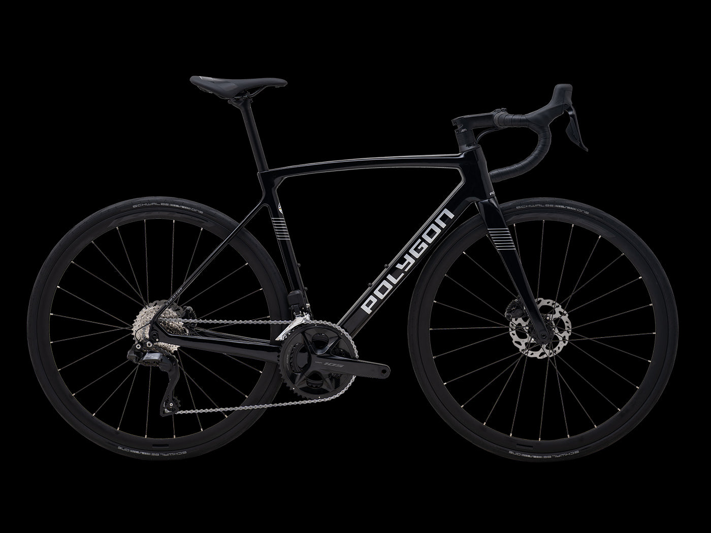 Polygon Strattos Carbon S7X Black- Bicicleta Ruta Escalada 105 Di2 12V (negro)