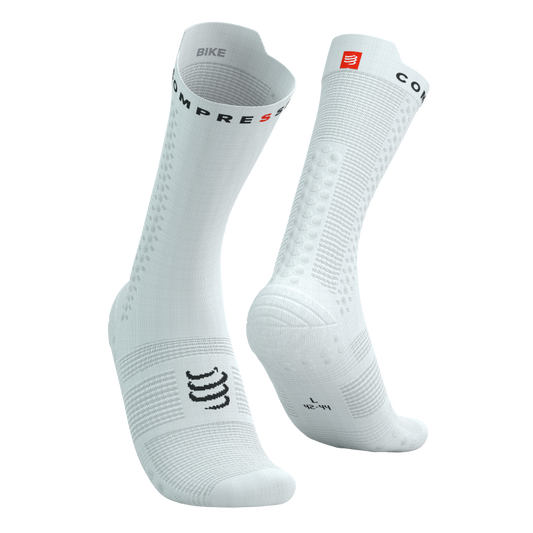 Compressport Pro Racing Socks v4.0 BIKE - Calcetines de ciclismo  White Black